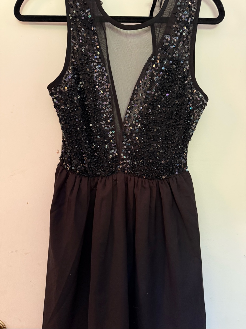 Forever 21 Black Sequin Mesh Midi Dress - Picture 1 of 2